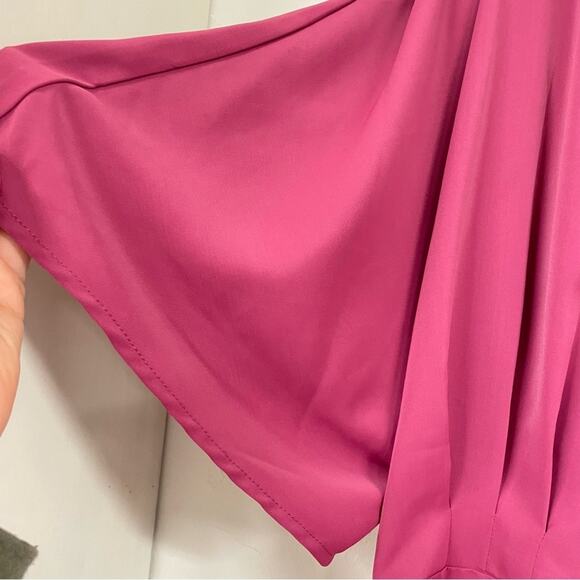 Standards & Practices Dusty Pink Short Sleeve Wrap Style Midi Dress Womens 3X - Picture 8 of 9